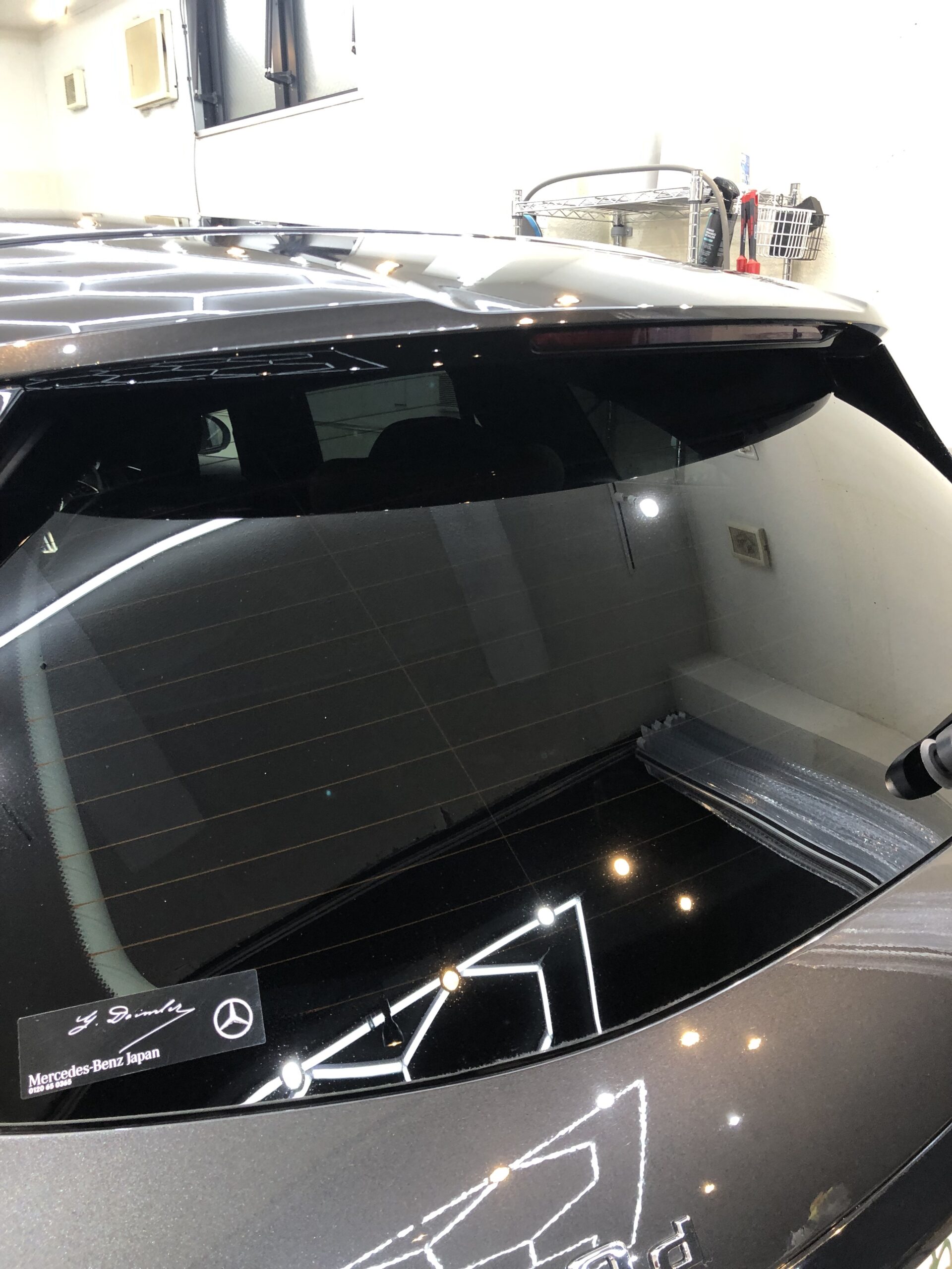 リアガラス 洗車後